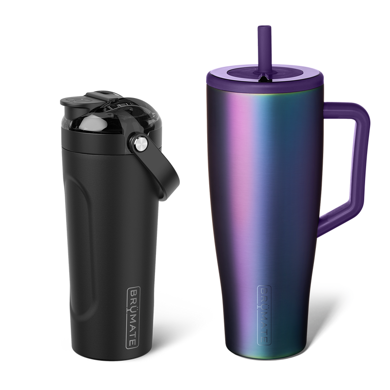 Shake + Glow Bundle | Dark Aura & Matte Black | 40oz/25oz - On-the-Go Flavor-Starter