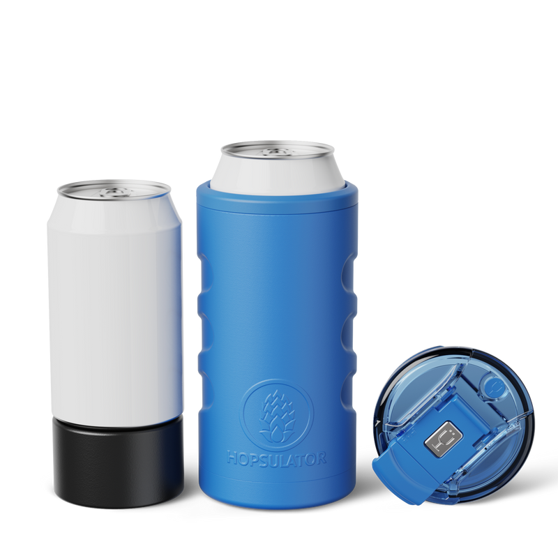 Retro Hopsulator Trio | Matte Azure | 12/16oz Standard Cans - Versatile Chill