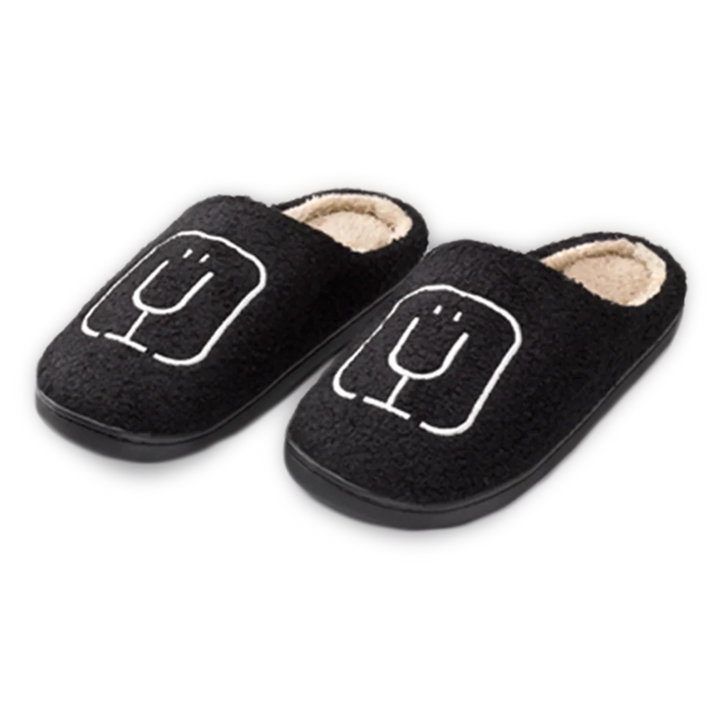 BruMate Fuzzy Slippers | Black - Camp Outfit