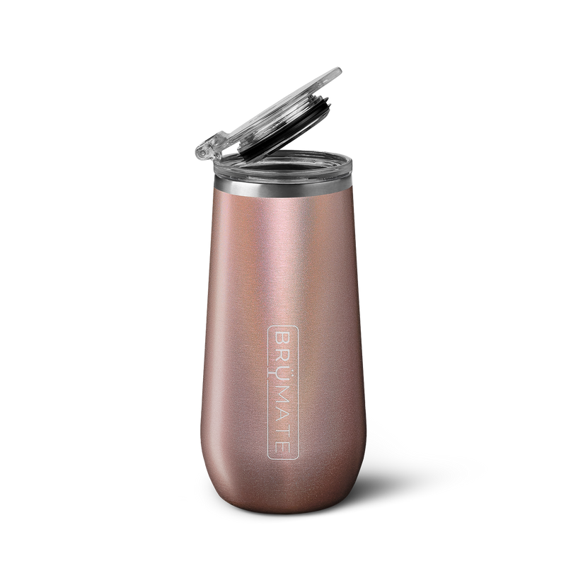 Champagne Flute | Glitter Rose Gold | 12oz - Weekend Cocktail